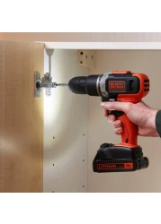 Black+Decker 2 Speed Hammer Drill 18V With 2 Batteries And Kit Box Black