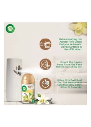 إيرويك فريشماتيك معطر جو بخاخ تلقائي برائحة حبوب الفانيليا البيضاء مع إعادة تعبئة - أبيض، 250 ملل