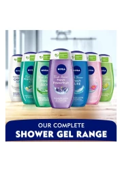 NIVEA Shower Gel Body Wash Waterlily &amp; Oil with Caring Oil Pearls and Waterlily Scent 250ml Pack of 2