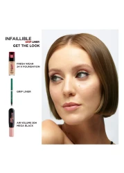 لوريال باريس إنفالبل غريب جل أوتوماتيك محدد عيون بتركيبة جل يدوم حتى 36 ساعة - أسود مكثف