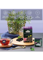 Ahmad Tea Blackcurrant Burst Flavoured Black Tea with Fruit Pieces Tea Bags 20 Tea Bags