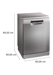 بوش غسالة الأطباق المستقلة من سلسلة 4 SMS4ECI26M من الفولاذ المصقول مقاس 60 سم و14 مكانًا