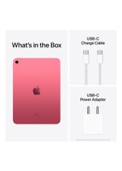 Apple iPad 10th Generation Tablet, 256GB, Pink, 10.9-Inch, 12 MP Camera, Multi‑Touch Window Display, Wi-Fi (UAE Version)