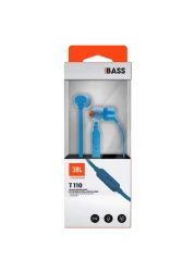 JBL Tune 110 Headphones Wired In-Ear Deep And Powerful Pure Bass Sound Blue