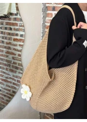 New Beach Vacation Straw Shoulder Bag For Women Large Capacity Woven Underarm Tote Bag Summer Perfectly Matching With Vacation Outfits Women