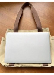 1pc Ins Style Canvas Tote Bag With Large Capacity For Students Work Commute And Outdoor Activities Shoulder And Hand Carry Bag Large School Tote Bag Multiple Compartments Perfect For Beach School Work