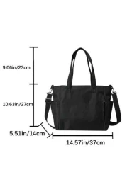 حقيبة كتف نسائية ذات لون أحادي من النايلون جديدة الموضة، سعة كبيرة متعددة الجيوب مناسبة للسفر والذهاب إلى الع