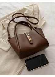 Women s New Solid Color PU Fashion Mother Handbag Versatile Cross Body Bag With Small Coin Purse
