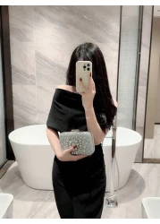 حقيبة سهرة نسائية مزينة بالراين Moonlit EveBag