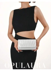 OpulAura Fashionable Shiny Patent Leather Flap Clutch Bag Luxurious High End Leather Evening Bag Metallic Leather Women Envelope Chain Shoulder Bag For Gala Party Birthday Prom Wedding