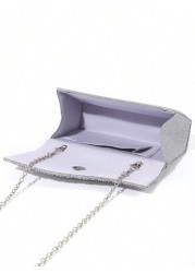 1pc Mini Glitter Shiny Chain Folding Wrinkle Square Bag For Wedding Party Evening Tready Party Bags Perfect For Party Wedding Prom Dinner Banquet Perfectly Matching With Prom Dresses For Women Prom Ac