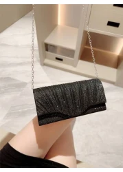 Glitter Evening Bag Purse Women Evening Bag Envelope Handbag Large Wedding Party Prom Purse Mini Flap Square Bag Metallic Sequin Dress Bag Evening Bags For Teen Women Women Socialites Working Women Et
