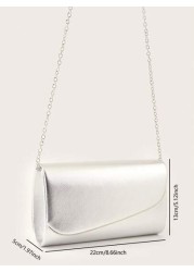 Glitter Shiny Luxury Glamorous Elegant Exquisite Large Women Clutch Purse Evening Bag Prom Handbag With Detachable Chain For Wedding Velvet Elegant For Girls Women College Students Rookies White Colla
