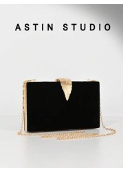 Women Classic Formal White Evening Clutch Bag With Leaf Metal Buckle Decor Box Shape Party Clutches Wedding Purse
