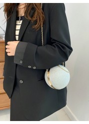 Fashion Shiny Ball Party Clutch Bag Chain Shoulder Crossbody Bag For Women Party Bag Perfect For Party Wedding Prom Dinner Banquet Matching With Holiday Party Dress Evening Dress Sequin Dress