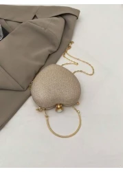 Luxury Handbags Clutch Purses Heart Shape Chain Women Ladies Evening Bags
