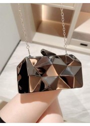 Moonlit EveBag 1pc Fashionable Metal Hardware Unique Shaped Evening Clutch Bag Party Bag Wedding Bag Chain Bag Formal Dress Bag Bride s Bag