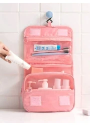 1pc Travel Makeup Bag Hanging Toiletry Bag Makeup Brush Holder Multi Functional Handbag Organizer Cosmetic Bag PVC Pouch Perfume Storage Box Makeup Organizer Essential For Summer Vacation Beach Bag Po