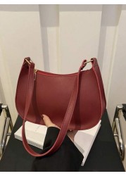 Fashionable Minimalist Shoulder Bag Retro Underarm Bag High End Lightweight Zipper Tote Bag Multifunctional European And American Street Style Elegant Handbag Large Capacity Small Purse Suitable For F