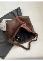 Fashion Casual Versatile Retro Solid Color Women Shoulder Bag