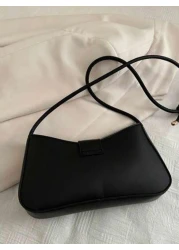 حقيبة كتف موضة نسائية كاجوال/للتنقل ذات لون سادة، حقيبة عبر الجسم محمولة مناسبة للمواعدة والتسوق والهدايا