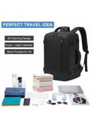 EZUOLA 40x20x25 Cm Handbag Luggage Lightweight Waterproof Travel Bag With Laptop Compartment Suitable For Men Women Students Business People School Gym Travel Business Black And Blue Holiday Essential