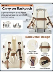 حقيبة سفر أنيقة نمط قديم سعة كبيرة مصنوعة من النايلون، مناسبة للحمل على متن الطائرة، سعة واسعة للرجال، بأقسام