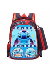 Disney Stitch Cute Cartoon Spider Man Backpack Children s Boys And Girls Large Capacity Backpack Primary School Student 1st Grade School Bag Growth Reward Free Pencil Case