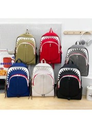 New Spring Summer Fashion Luminous Shark Graphic Backpack Large Capacity Student Bag Personality Casual Bag With USB Charging Port Fits Laptop Books Documents Clothes Suitable For School Business Trip