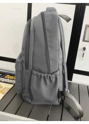 High Capacity Backpack For Teens Casual Nylon School Bag With Adjustable Strap Zipper Closure Polyester Lining Sewing Thread Detail Wet Wipe Clean 33 46inch Shoulder Strap Ideal For Outings