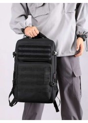 17 Inch Men Release Buckle Decor Camping Bag School Bag School Bags Schoolbag Backpack Daypack Laptop Bag Computer Bag Book Bag Rucksack Shoulder Bag Sport Bag College Bag Teenagers Freshmen Winter Ch