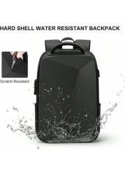 resilver Anti Theft Backpack Waterproof Black Business USB Charging EVA Hard Case Travel Laptop Backpack Fit For 16 Inch Notebook Christmas Fall University School Bag For School College Gifts Scream B