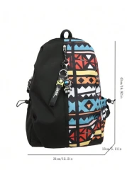 Casual Large Capacity Backpack Fashionable Graffiti Nylon Messenger Bag School Travel Bag With Pendant Christmas Scream Bag School Bag Backpack Winter Christmas Gifts Backpack Men Gifts Hiking Student