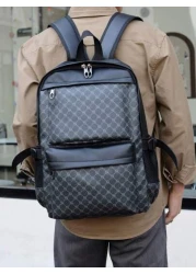 Color Block PU Leather Backpack Casual Travel Bag Student Schoolbag 15 6 Inch Laptop Backpack Black School Backpack Students Book Bag Cartoon Print Camouflage Fashion Leisure Print Backpack Black Bag