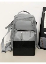 Casual Sports Gym Bag Large Capacity Multi Layer Lightweight Travel Duffel Bag Solid Color For Men College Students