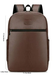 Vintage 15 6 Inch Laptop Backpack For Men Leather Look Slim Computer Bag Casual Travel Rucksack In Brown And Black