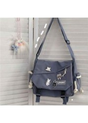 1pc Japanese Harajuku Style Solid Fashionable Casual Large Capacity Women Crossbody Bag High Shool Girls Messenger Bag For Class Teens Girls Boys Street Campus Crossbody Bag For University High Shool