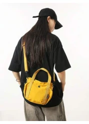 حقيبة عبر الجسم لون واحد، حقيبة يد أنيقة، حقيبة سفر وتسوق كاجوال متعددة الاستخدامات