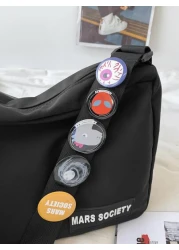 Men s Casual Versatile Water Proof Nylon Material Cartoon Pendant With Shoulder Diagonal Shoulder Bag And Complimentary Badge Crossbody Bag Sling Bag For Holiday Summer Multi Functional School Bag Stu