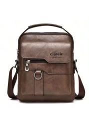 1pc Men s Shoulder Sling Bag New PU Leather Crossbody Bag Retro PU Leather Vertical Portable Handbag Business Shoulder Bag Valentine s Day Gift Gift For Husband Boyfriend Christmas Fall Pack Vintage B