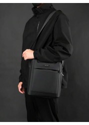 Water Proof Multifunctional Shoulder Crossbody Bag Simple Business Handbag Large Capacity Square Shaped Bag Sling Vacation School Summer Carry On Nylon Business Casual Black Personalized Gifts Dad Hus