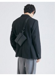 1Pc Black Fashionable Flap Over Crossbody Bag Sling Bag Messenger Bag Leather Bag For Commute Business Going Out Anti Theft Waterproof Gifts PU Leather Business Casual Minimalist Holiday Essentials Gi