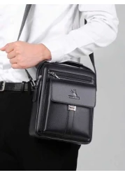 2pcs Men Shoulder Bags Set 1 Messenger Bag 1 Crossbody Bag PU Leather Material Multi Pocket High Capacity Adjustable Strap Portable New Business Style Vintage Minimalist Fashion Bag Suitable For Offic