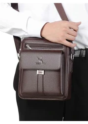 حقيبة رسول بطراز قديم - حقيبة كتف كاجوال بطراز الفرد - مثالية للعمل والمدرسة والسفر ، حقيبة معلقة علي الصدر مضا