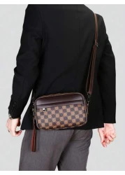 Men s Diagonal Shoulder Strap Messenger Bag Simple Fashion Handheld Zipper Closure Bag Suitable For Men s Daily Use And Travel Can Be Worn Diagonally Or As A One Shoulder Bag