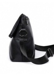 New Men s Commuter One Shoulder Diagonal Crossbody Bag Lightweight PU Soft Leather Small Bag Minimalist Design Foldable High End Handbag