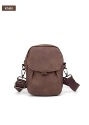 حقيبة هاتف جديدة للرجال، حقيبة رسول بسيطة من الجلد على الكتف على الطراز الكوري، حقيبة خصر صغيرة عصرية للخارج،