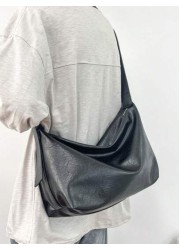 Minimalist Solid Color Retro Messenger Bag Casual Crossbody Tote Shoulder Bag Commuter Travel School College Gift Christmas Gifts Christmas Winter Fall Men Bag Sling Bag Cross Body Bag Gifts Thanksgiv