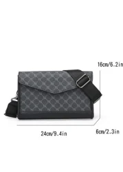 حقيبة كتف مربعة كلاسيكية للرجال، حقيبة جلدية مستعارة عبر الجسم، حقيبة رسول صغيرة مناسبة للطلاب والآباء كهدية