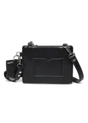 حقيبة كتف مربعة للرجال مع محفظة صغيرة، حقيبة جانبية وحقيبة حمل عبر الجسم، هدية مناسبة ليوم الأب والعيد والتنق